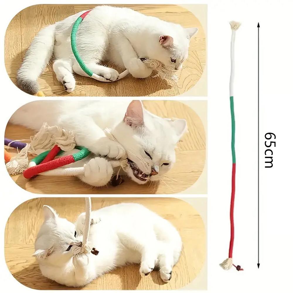 3 pcs Cat Toys Chew Ropes Safe Teeth Cleaning Toy for Indoor Kittens