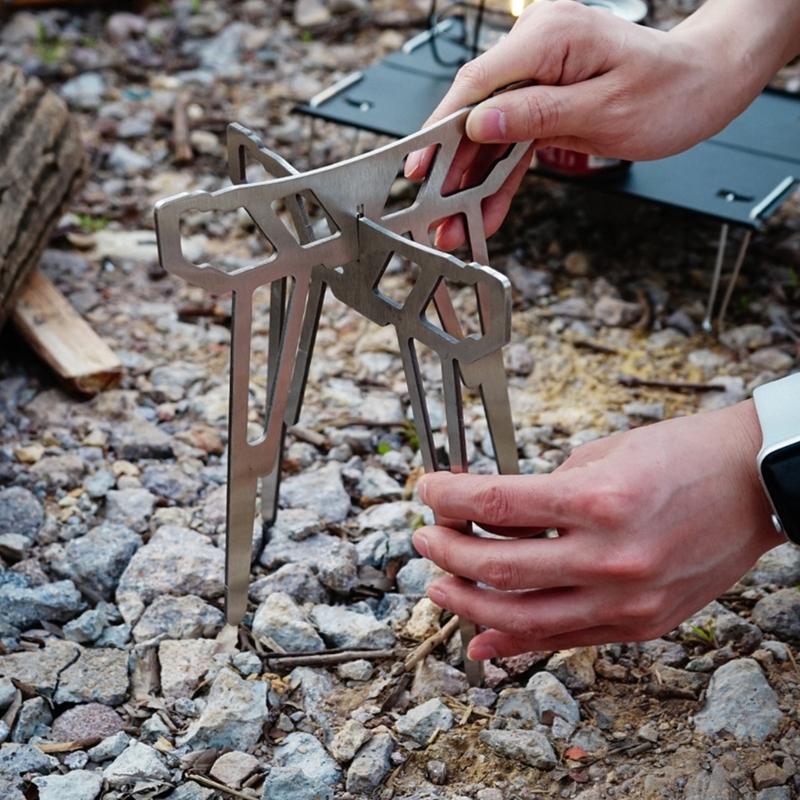 Foldable Grill Rack Folding Cooking Pot Support Portable 201 Stainless Steel Outdoor Backpacking Gas Stove Stand