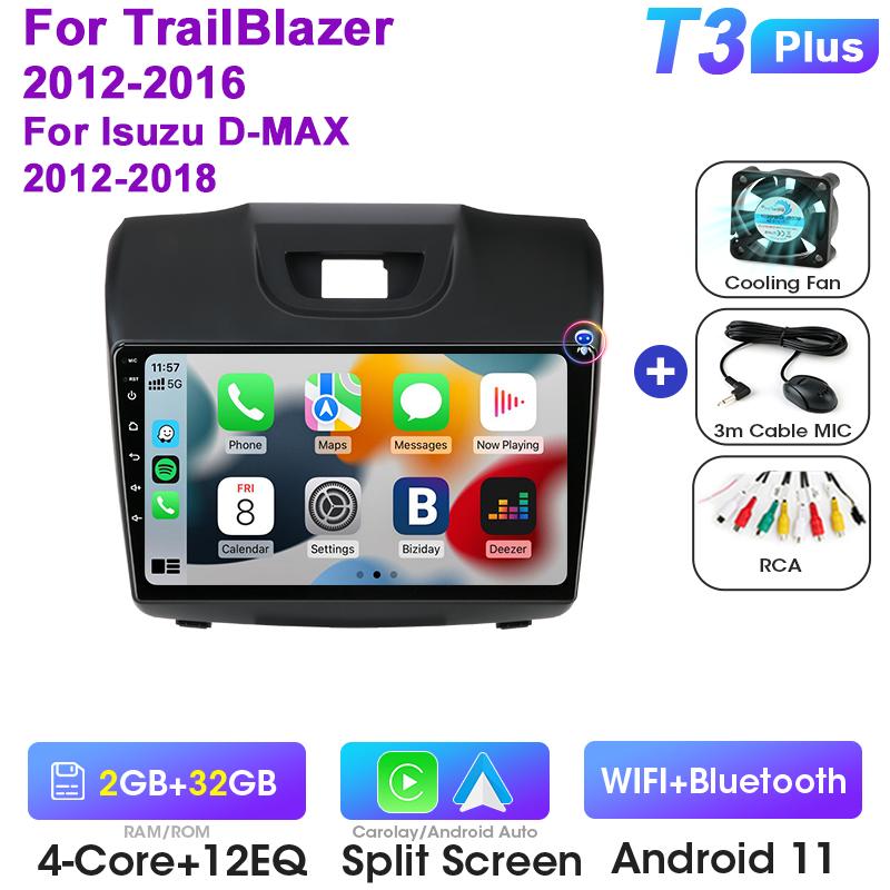 2 Din Android 12 Car Radio For Chevrolet TrailBlazer 2 2012-2016 For Isuzu D-MAX 2 2012-2018 Multimedia Video Player GPS Carplay