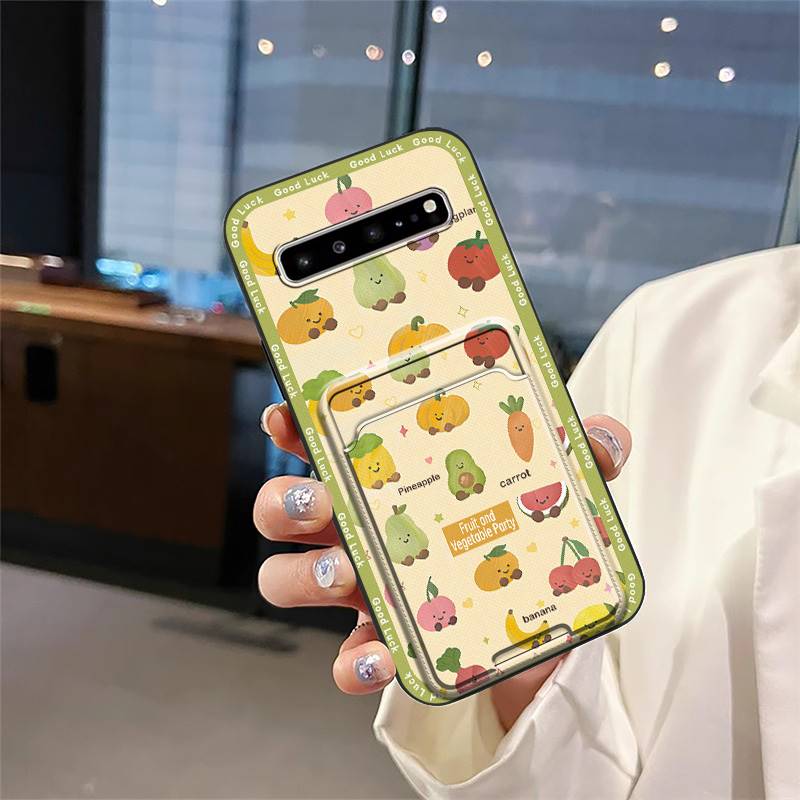 Shockproof Silicone Phone Case For Samsung Galaxy S10 5G/SM-G977N Soft Case Cover Cute Anti-knock Card Slot Back Cover