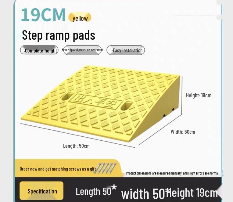 Car Sill and Roadside Plastic Uphill Triangle Speed Bump Mat