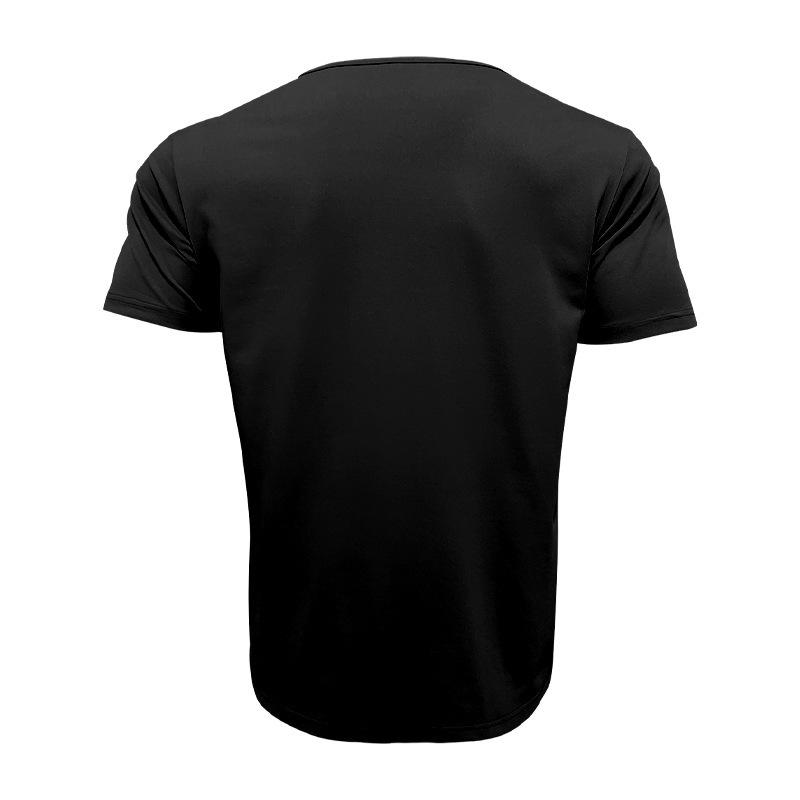 Summer Fashion Versatile Short-sleeved T-shirt Men's Solid Color U-neck Slim Casual Top