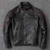 Chinese Size Men Leather Jacket Vintage Black 100% Natural Genuine Cowhide Coats Men's Leather Coat Male Clothes Autumn