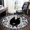 1PC Cat Moon Office Round Area Rug, Mat Suitable For Office, Under Office Chairs Bedroom Living Room Home Decor, Room Deco