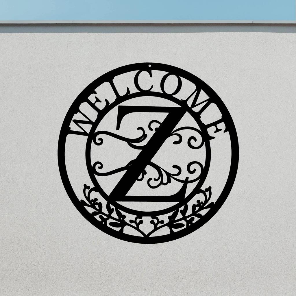 1pc Personalized Family Name Metal Sign (12in) - Letter Design Birthday Gift