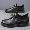 Men's Soft Leather Sports Shoes, Comfortable Work, Small White Shoes, Business Casual Shoes, Thin Small Leather Shoes
