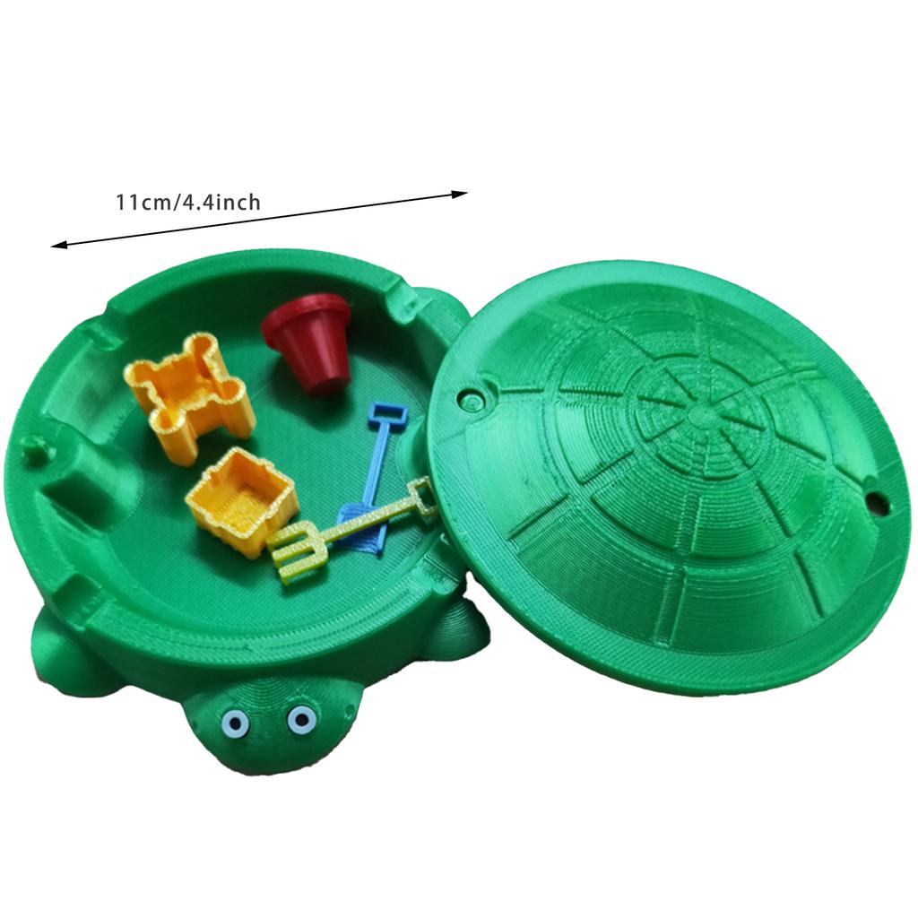 Turtle Themed Home Decor ashtray Orange Green Plastic Storage Container with Opening Lid Long Life Symbol Gift for All Ages