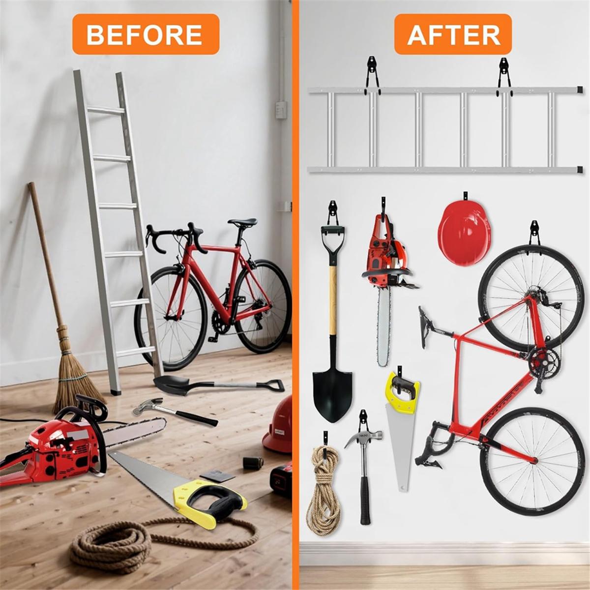 

New 10pcs Heavy Duty Garage Wall Hooks - Utility J Hooks for Hanging Ladders, Bikes, Power Tools with Anti-Slip Coating China Mainland