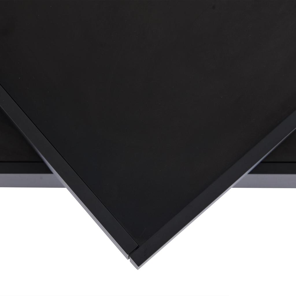 Couchtisch quadratische Drehbarer Moderner 2 Schubladen, kreativer Sofatisch Kaffeetisch, Beistelltisch Mitteltisch Home Office, Schwarz