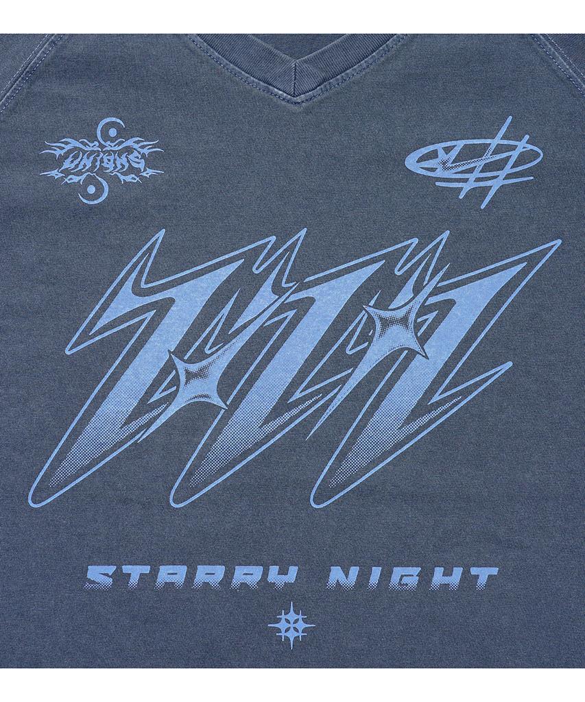 GAKKAI UNIONS Starry Night Pigment Short Sleeve T-Shirt Dive Blue