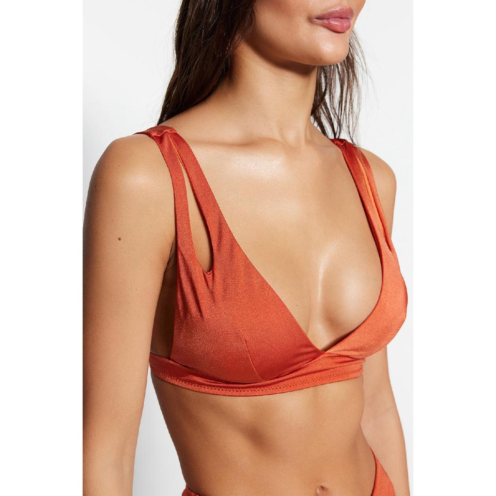 Top de bikini triunghi negru decupat/cu fereastră Tbess20bu0202