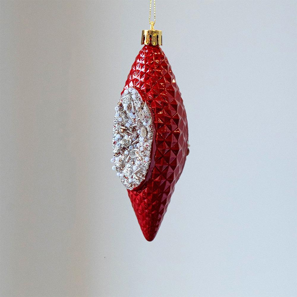 

Plastic Christmas Tree Pendants Red Glitter Little Bear Ornaments New Year Festival Style 6