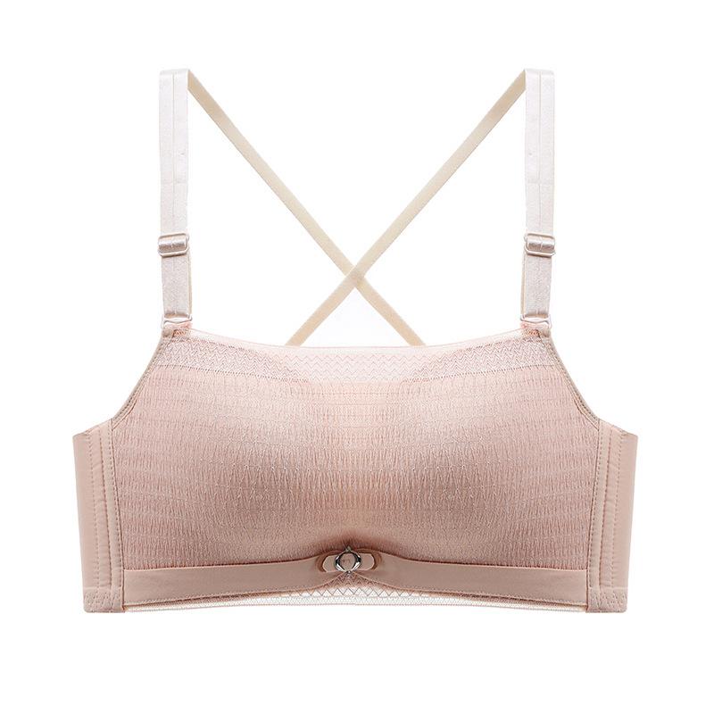 

Шелковое нижнее белье Женское Собирающее Регулируемое Кружевное Защищающее от Просвечивания Красивая Спина Без бретелек Бюстгальтер 38/85B розовый