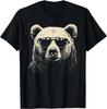Funny Grizzly Bear Stencil with Sunglasses Punk Rock Art Gift Unisex T-Shirt
