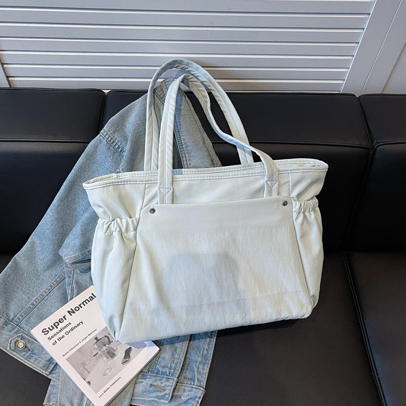 Casual large-capacity underarm bag women's new simple nylon cloth tote bag versatile document shoulder bag