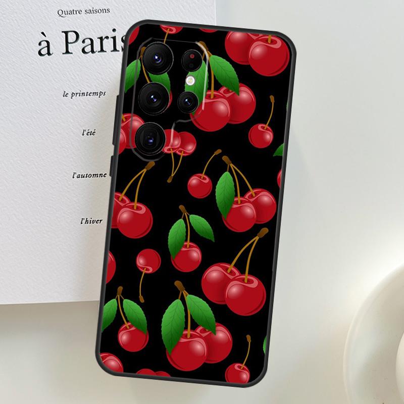 Food Fruit Red Cherry Case For Samsung Galaxy S26 Ultra S25 S23 S22 S21 S24 Ultra S10 S20 Plus S25 FE Phone Cover