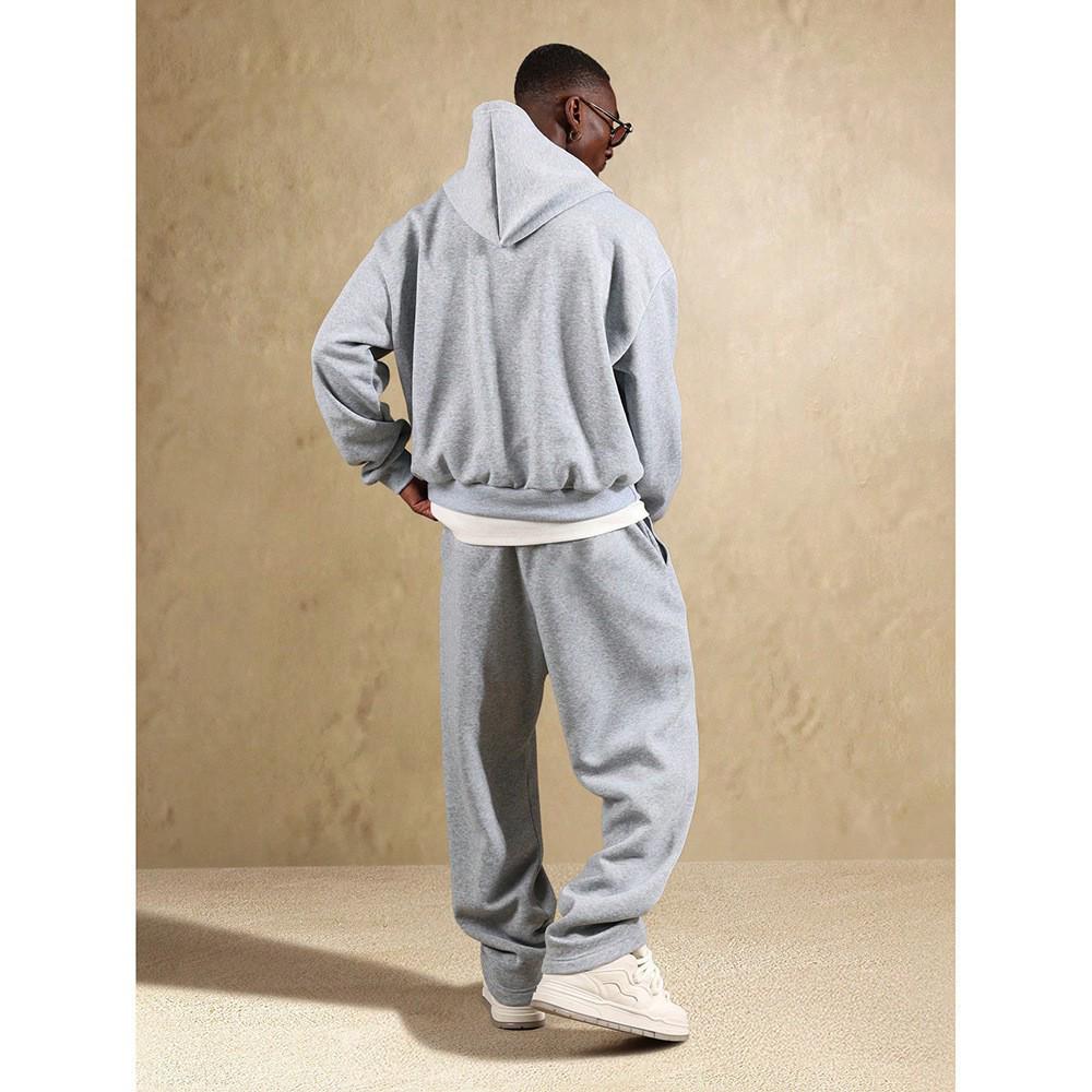 2026 Trendy Men's Loose Hooded Sweatshirt & Sweatpants Set - Spring/Autumn Triangle Print