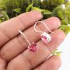 Pink Tourmaline 925 Solid Sterling Silver Earring, Handmade Gemstone Jewelry Earring, For Memorial Day
