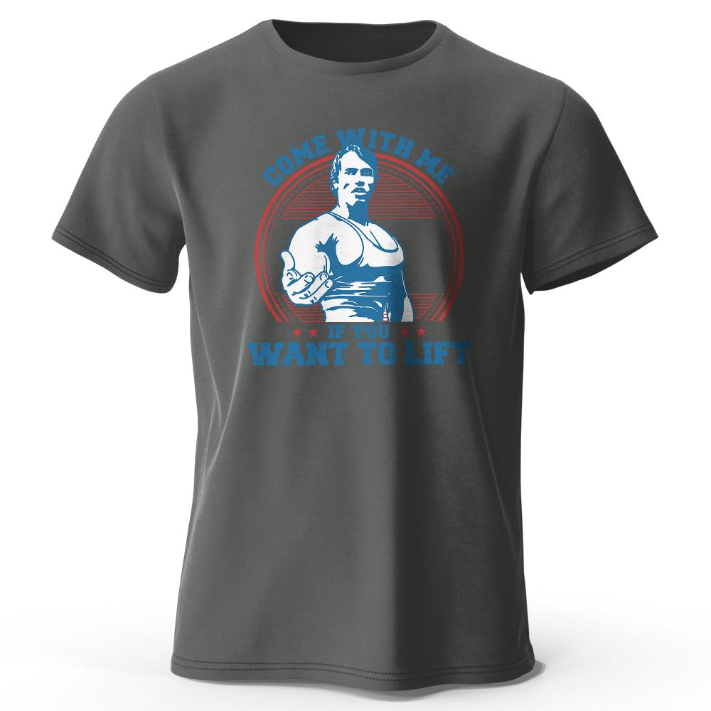 Come with Me If You Want To Lift Printed Men's T-Shirt 100% Cotton Oversized Funny Graphic Tees for Men Summer Tops