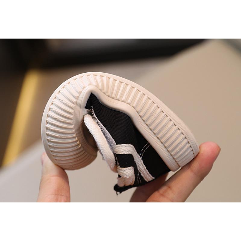 Spring-autumn children's canvas shoes, boys' casual shoes with shell toe, girls' cookie shoes, soft sole baby shoes