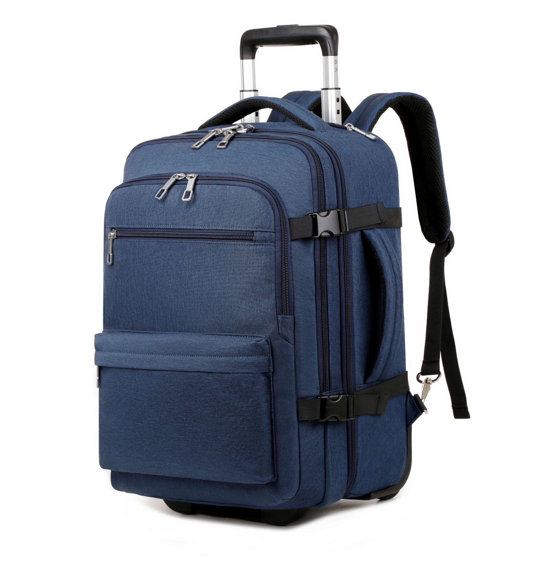 

VIASTA Business Casual Rolling Backpack - Multi-Compartment, Large Capacity, Double Shoulder Design 19 Inch темно-синього кольору