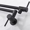 Antique Bronze Pot Filler Tap Wall Mounted Foldable Single Cold Kitchen Faucet Black Sink Tap Rotate Folding Spout  Brass