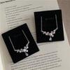 Exquisite Zircon Geometric Water Drop Pearl Necklace - Japanese & Korean Style, Light Luxury, Unique Clavicle Chain, Fashionable & Versatile