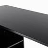 Corner PC Desk with 2 Drawers and Open Shelves, L-Shaped Corner Desk In Wood and Metal, 117x83.5x76 Cm, Black