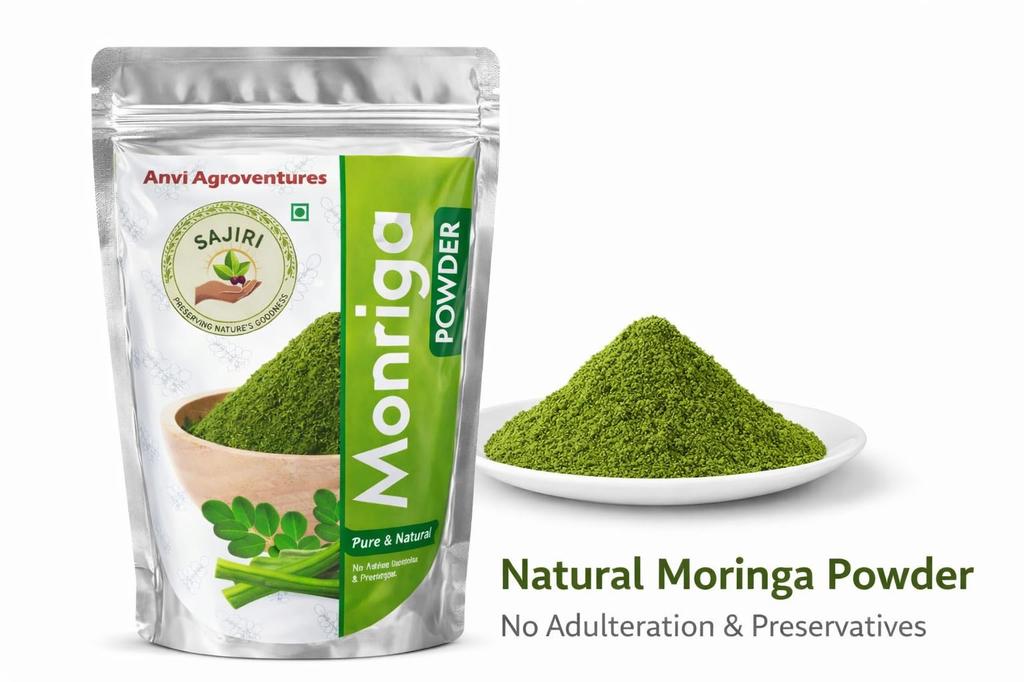 Organic Moringa Leaves Powder – 100g | Herbal Superfood for Skin Glow & Hair Strength 100% pure No Preservatives No Artificial Colors Machine Deh