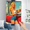 Vintage Americana Diner Metal Tin Sign  Retro 1950s Waitress with Soda Cups Red Booth  HeavyDuty Metal Wall Decor for Home