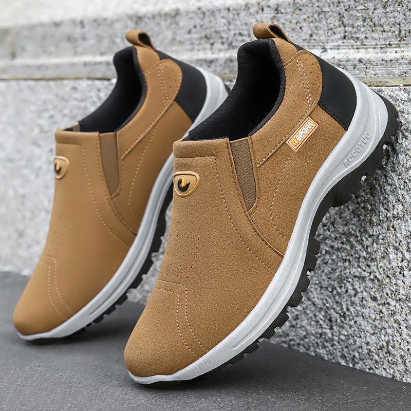 Shoes Men's Spring New Solid Color Versatile Single Shoes Outdoor Large Size Mountaineering Shoes Soft Sole Korean Version of Walking Casual Shoes