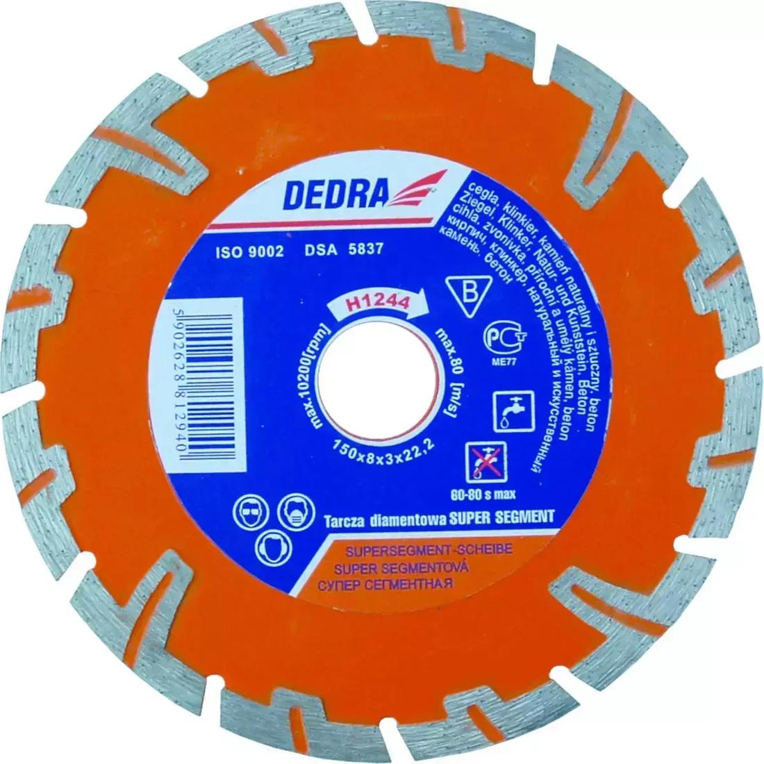 

Tarcza Diamentowa Super Turbo Do Cięcia Betonu Zbrojonego, Kamienia, Ceramiki Dedra H1247 230Mmx22,2Mm
