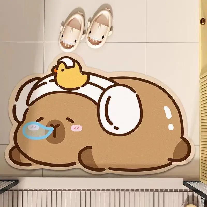 

VIKAMA Cartoon Capybara Bathroom Mat Non-Slip, Wear-Resistant Home Decor Bathroom Mat Home Decoration 40x 60cm