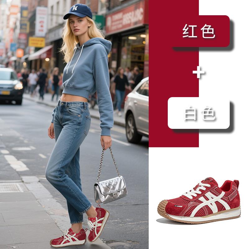 Kapibara toe cap leather German training shoes 2025 autumn new shoes women's versatile Forrest Gump shoes running sports shoes