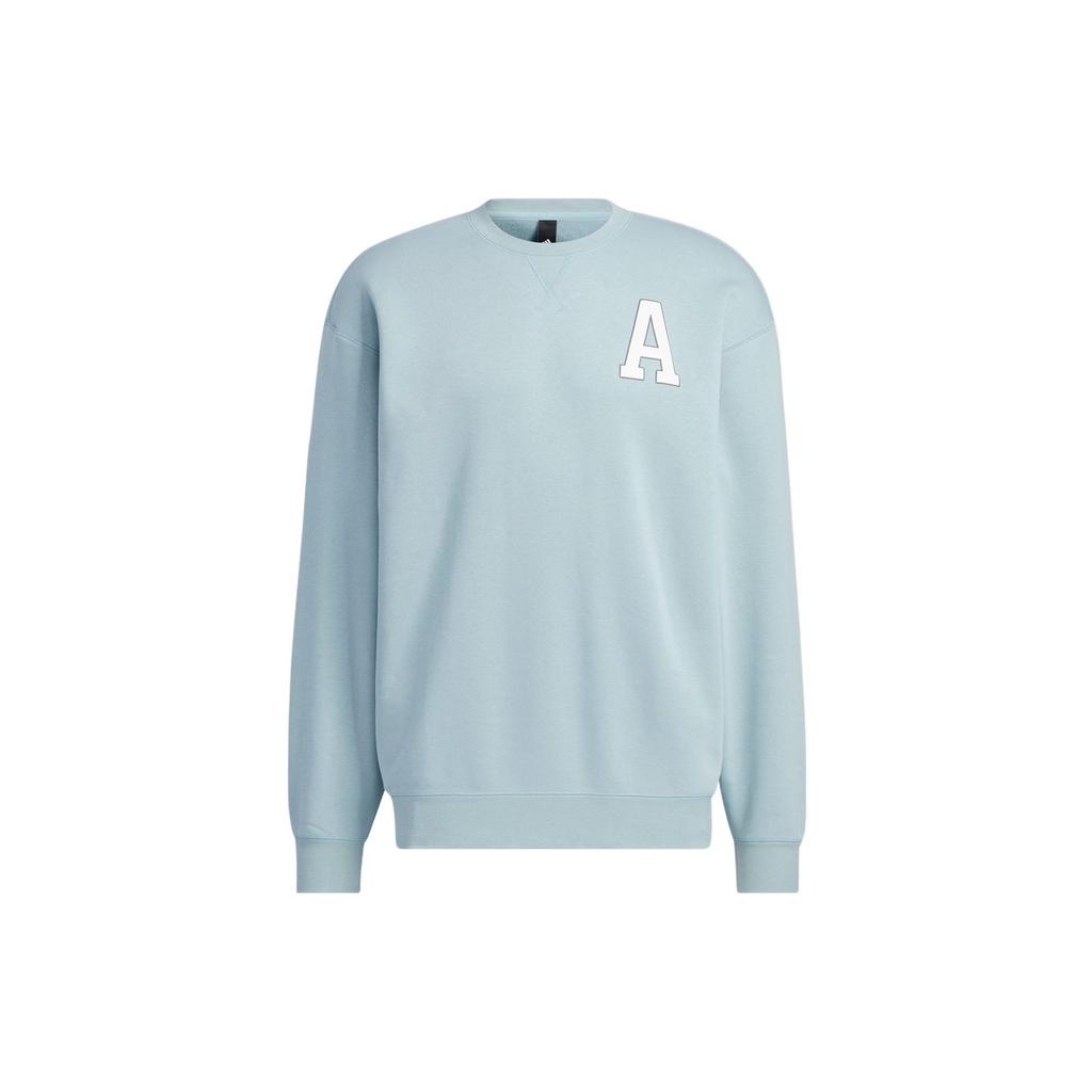 Adidas Logo Print Pattern Round Neck Pullover Sweatshirt Unisex Sweatshirt Blue IB2743