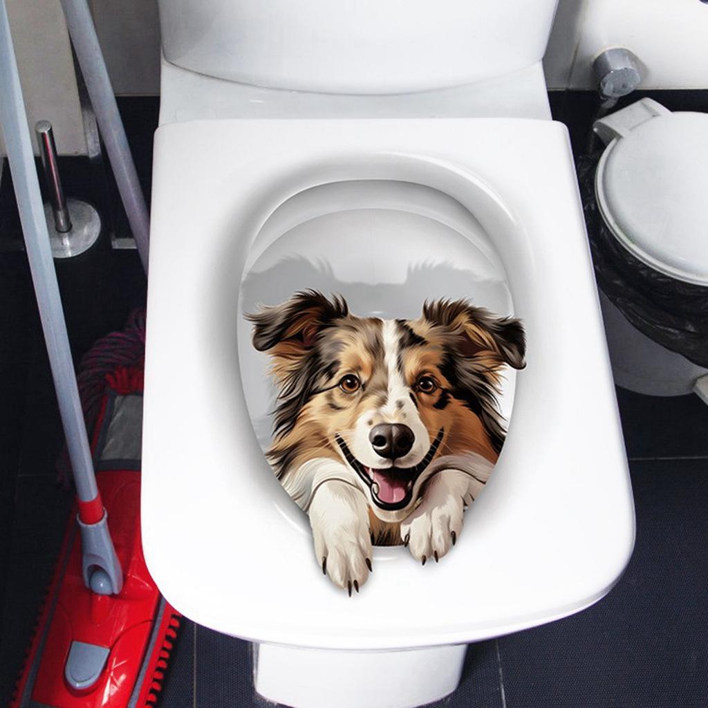3D Toilet Wall Stickers, Bathroom Toilet Seat Cover Decoration And Self-adhesive Wall Stickers.