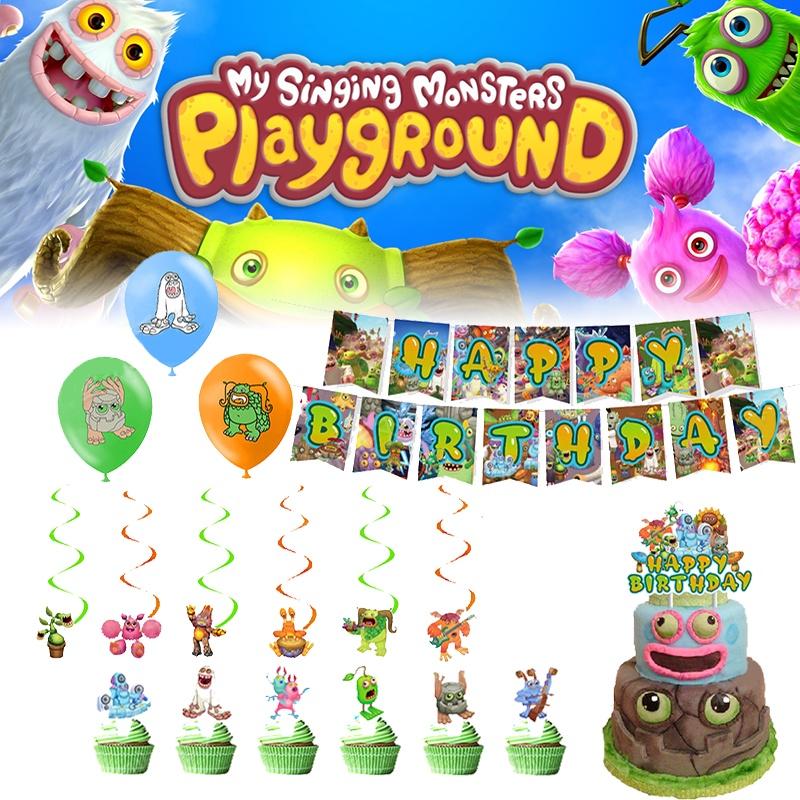 My Monster Singing Theme Birthday Banner Balloon Party Supplies Set Decorations