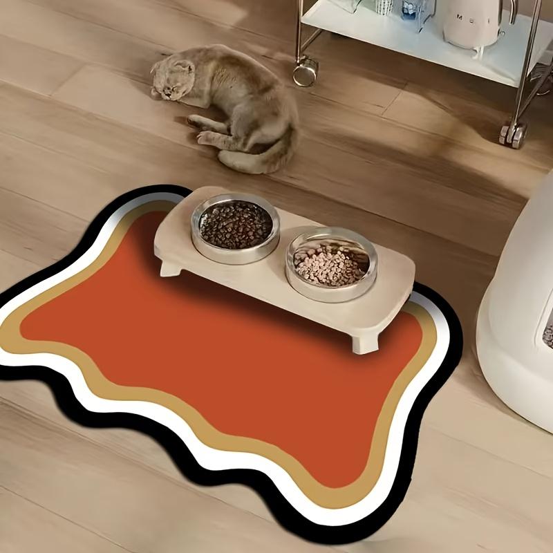 

Коврик для кормления кошек - Нескользящий Водонепроницаемый Моющийся Поддон для корма для домашних животных, Прочная Непроливающаяся конструкция для кошек и собак малых и средних пород, Легко моющийся коврик для обеда домашних животных 11.81*15.75 inch