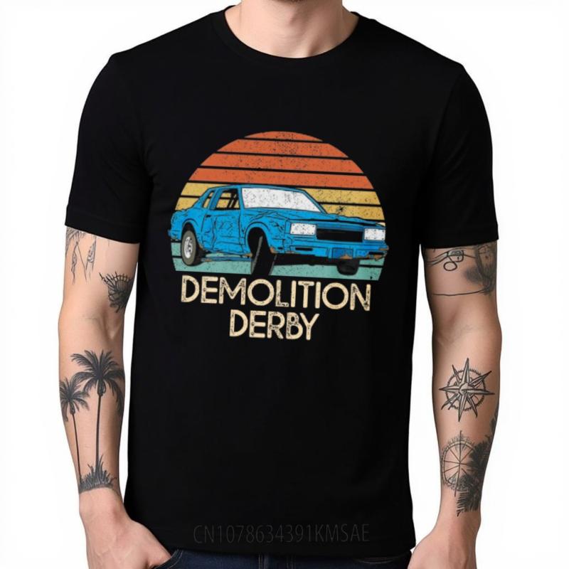 Plus Size Tshirt Soft For Men Oneck T Shirt Daily Wear Demolition Derby Car Sunset Minimalist For Man Tops Quick Dry Shirt