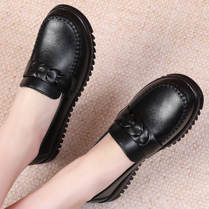 Cheap Spring Autumn New Genuine Leather Shoes Woman Slip On Oxford