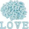 26Pcs A-Z Alphabe Rhinestone Letter Patches Beaded Pearl Alphabet Patch 26 Letter Applique Dress
