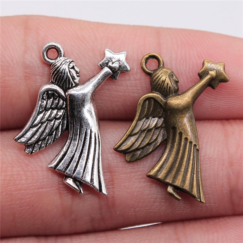 Angelo Fatato Essere Alato Fascino Bronzo Antico Lega di Zinco Materiali per Gioielli Stile Bambini Fascini per Orecchini Moda