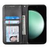 For Samsung Galaxy S25 FE Case Calf Texture PU Leather Wallet Phone Cover with Wrist Strap