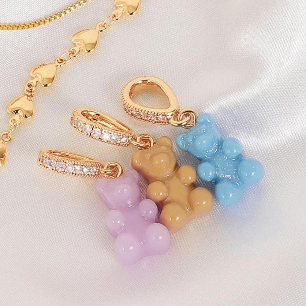 [CRYSTAL HAZE]BEAR-SALT CARAMEL-PAVE CONNECTOR Women's Charm