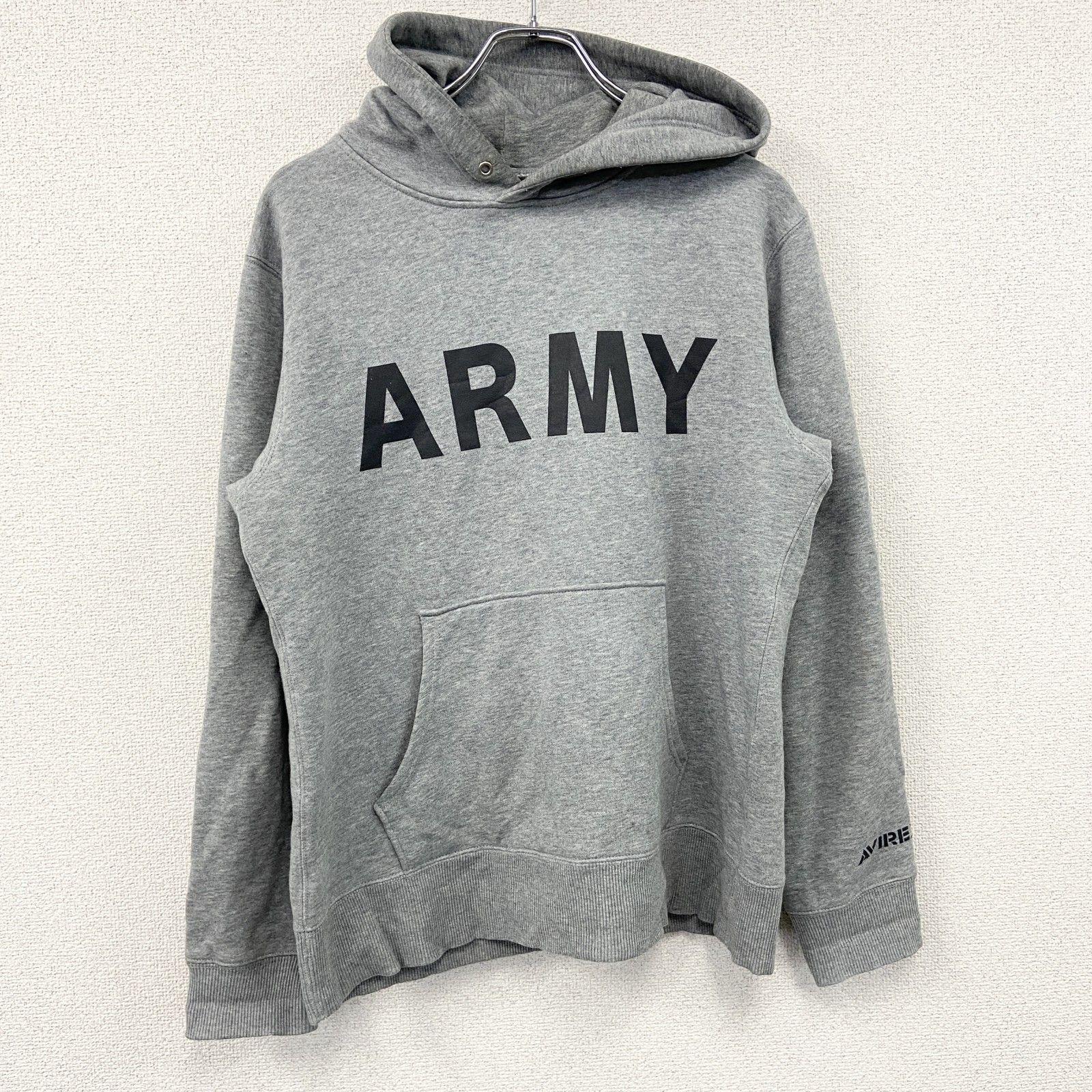 Used AVIREX U.S.ARMY sweatshirt hoodie/hoodie military big logo gray gray L size used clothes [Discount negotiation OK! ]