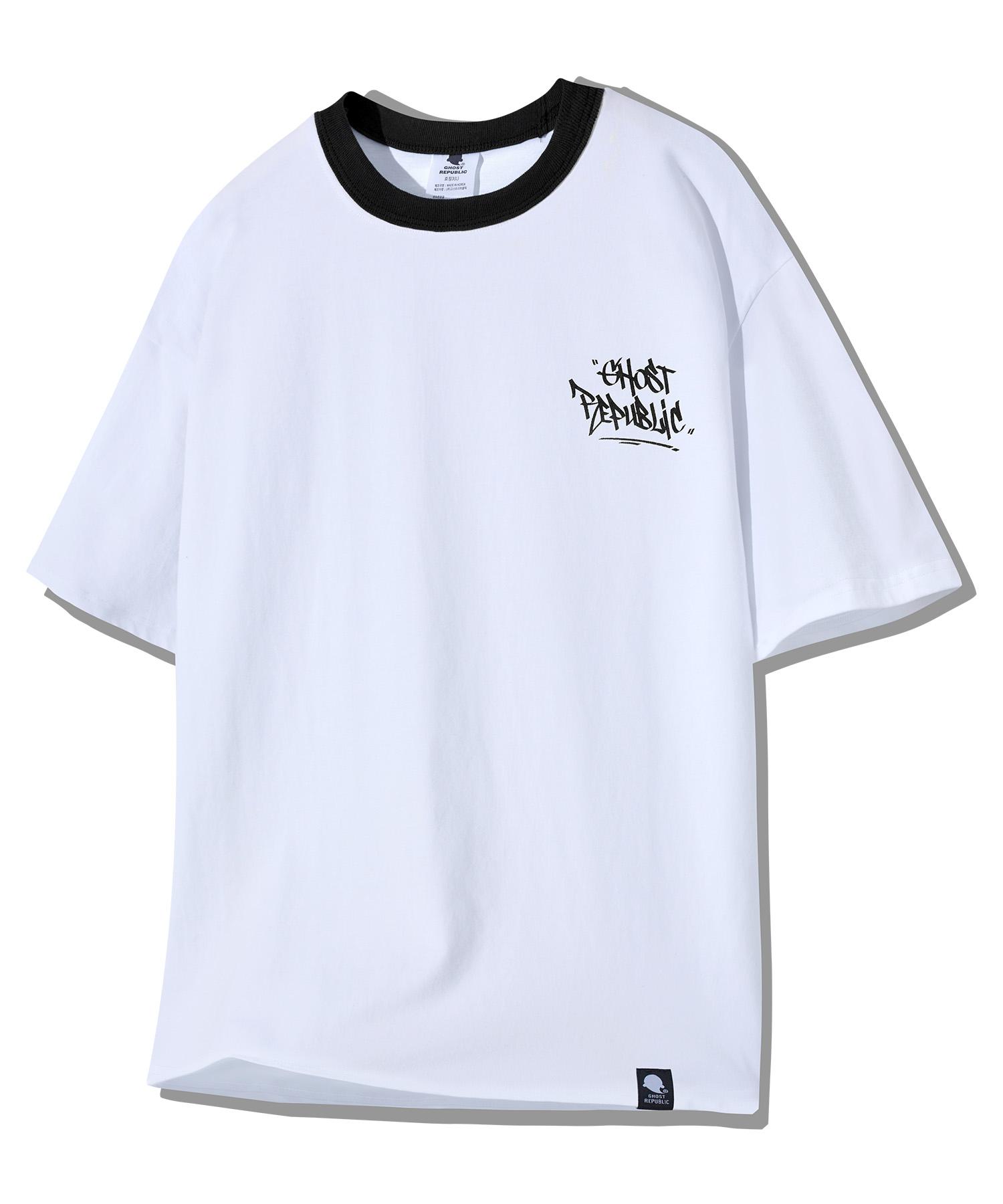 Ghost Republic Street Oversized Short Sleeve T-Shirt Gt-367_White(Black) White (Black)/L