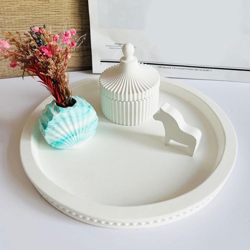 Tray Molds Silicone Mould Round Beads Tray Castings Moulds Resin Molds Handmade Storage Plate Molds for Craft Making