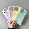 2in1 Card Holder Slot Wallet Po Pocket Clear Candy Color Case For iPhone 16 15 14 13 12  Pro Max TPU+PC Shockproof Cover