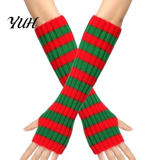 Knitted Arm Warmers for Women Striped Women, Fingerless Sleeves, Soft Comfortable Sleeves Typing Thermal Wrist Autumn Winter, Fashion Accessories
