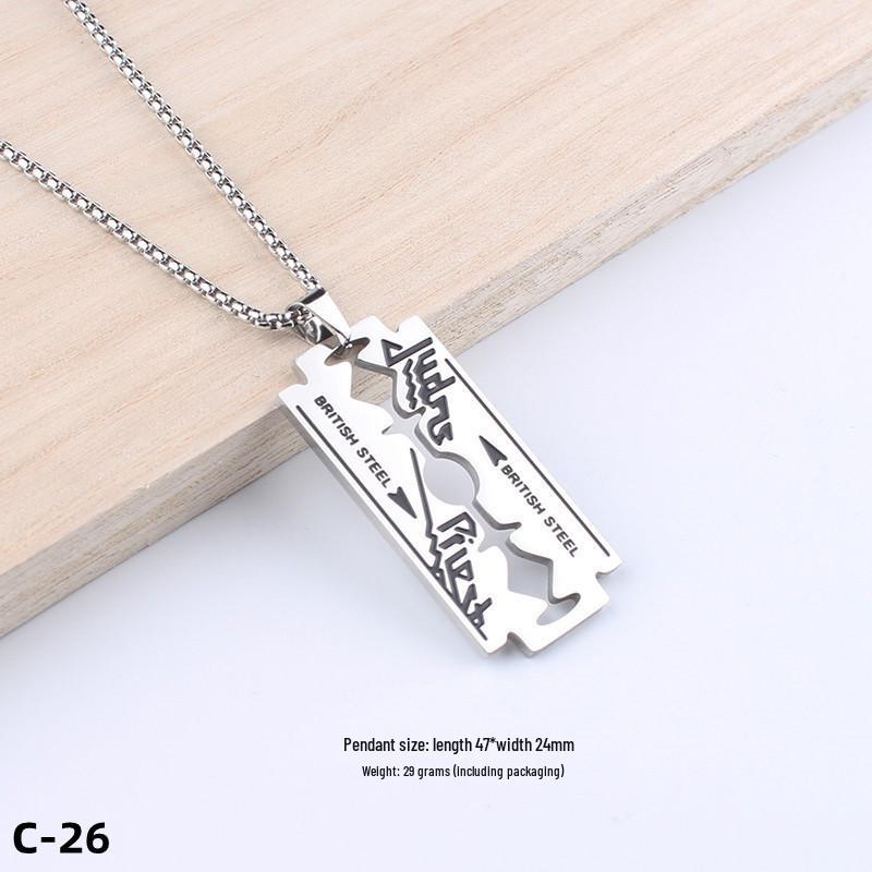 Colier Unisex cu Pandantiv Cruce Stil Hip-Hop - Accesoriu Bijuterie din Oțel Inoxidabil